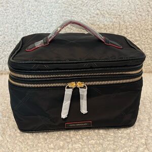 Vera Bradley Black Cosmetic Bag with Gold Accents
